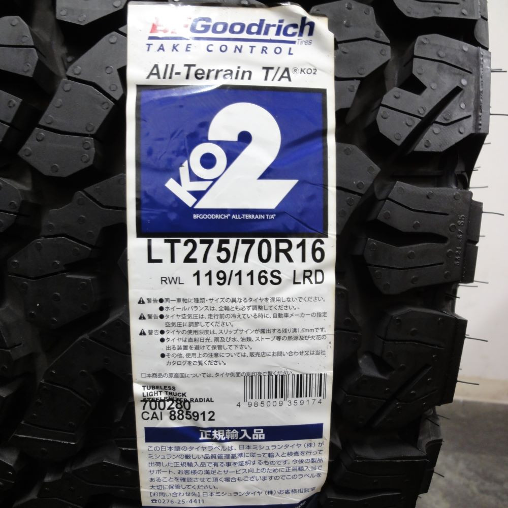 4本セット】【ｱｳﾄﾚｯﾄ】BfgoodrichA/ｔTaKO2RWL275/70R16 119/116S