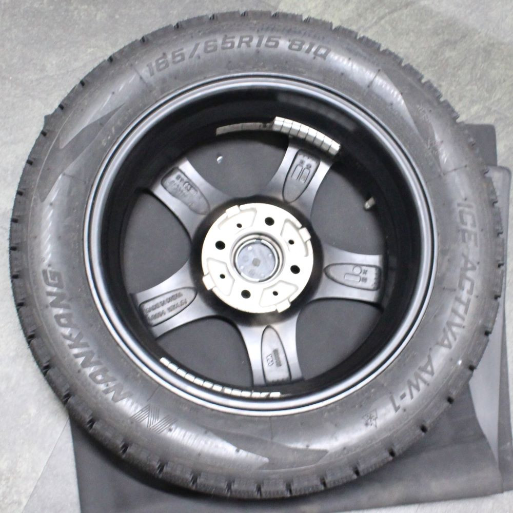 中古】KIRCHEIS S5 15x4.5 43 100x4 MATT BLACK + 【中古】NANKANG AW