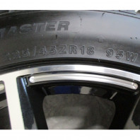 【中古】LUXALES PW-X2 18x7.5 48 114.3x5 BK&P/M + 【中古】MinervaAllSeasonMaster 225/45R18.Z 95W XL