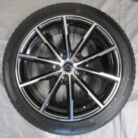 【中古】LUXALES PW-X2 18x7.5 48 114.3x5 BK&P/M + 【中古】MinervaAllSeasonMaster 225/45R18.Z 95W XL