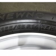 【ｱｳﾄﾚｯﾄ】FINALIST FZ-S5 14x4.5 43 100x4 WHT + 【ｱｳﾄﾚｯﾄ】BRIDGESTONE NEWNO 155/65R14 75H