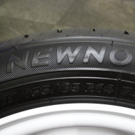 【ｱｳﾄﾚｯﾄ】FINALIST FZ-S5 14x4.5 43 100x4 WHT + 【ｱｳﾄﾚｯﾄ】BRIDGESTONE NEWNO 155/65R14 75H